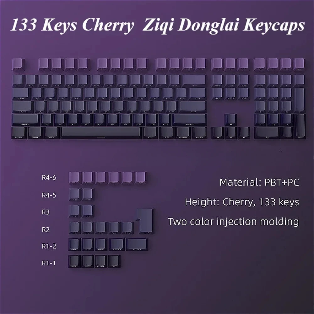 Personalized keycap 133 keys, Cherry PBT + PC Ziqi Donglai theme, suitable for MX switch 60/84/90/104/108 mechanical keyboard