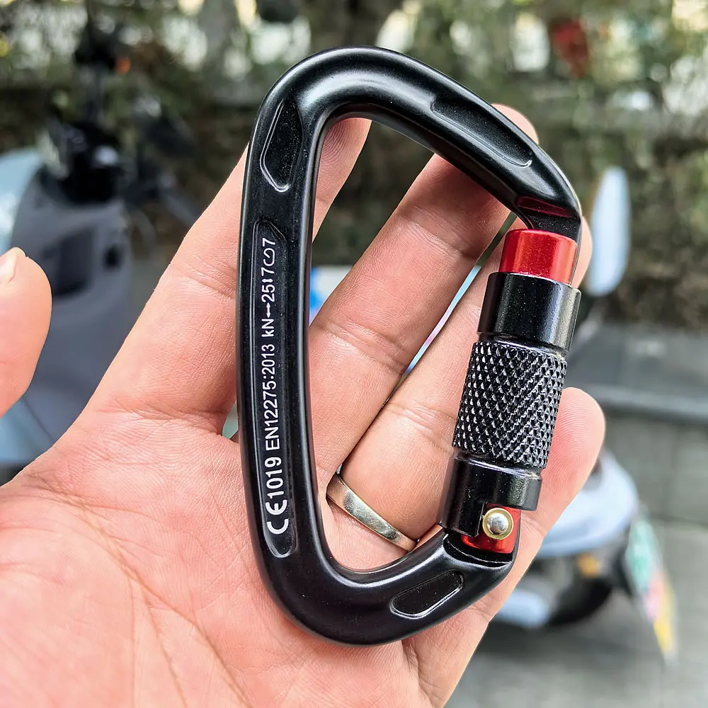 2/5PCS 24KN Outdoor Professionelle Karabiner 7075 Luftfahrt Aluminium Sicherheit Automatische Sperre Mit Zertifikate CE/UIAA – Detail 4