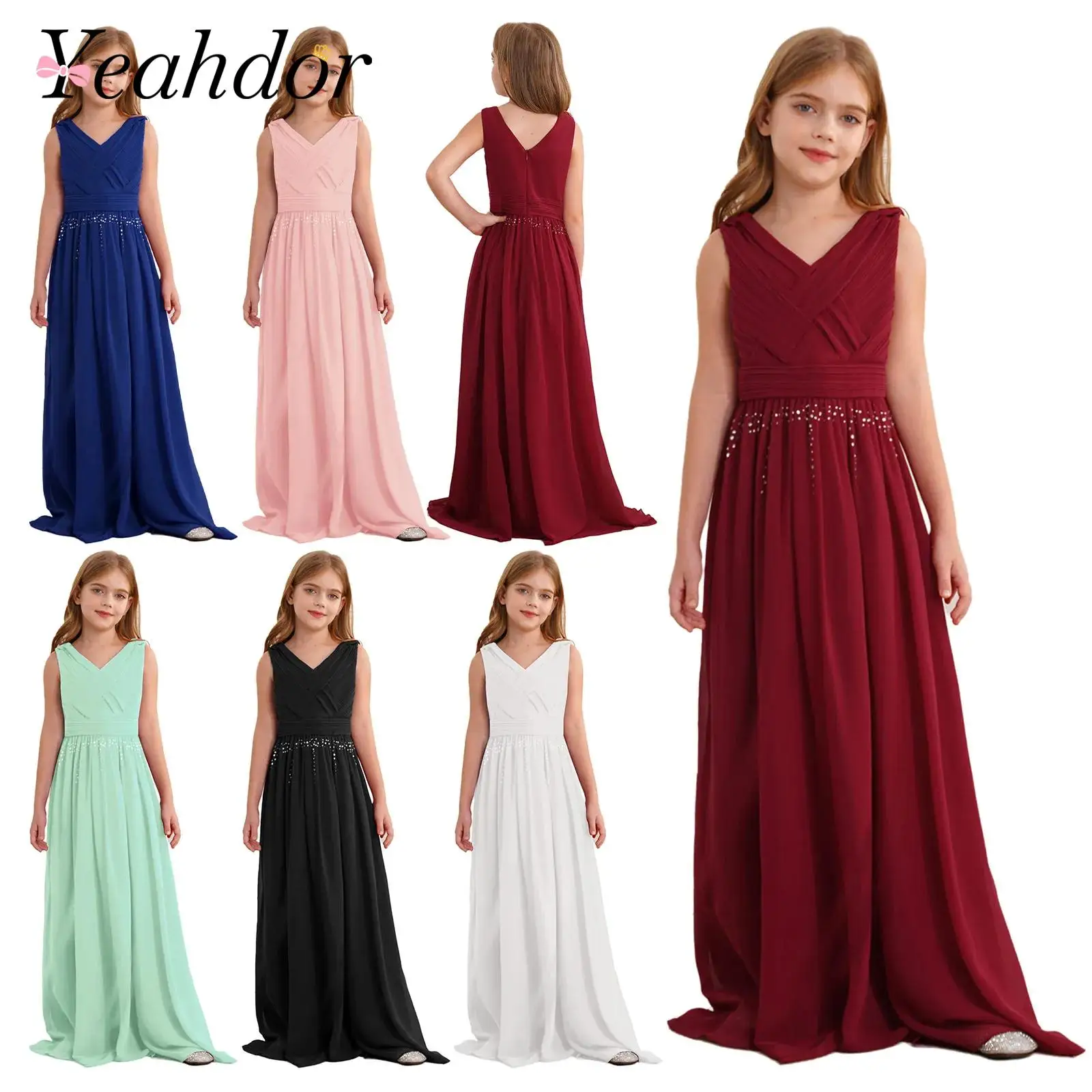 

Girls Festive Dress Sleeveless Wedding Flower Girl Dresses White Elegant Evening Vestido Holy Communion Costume Children's Dress