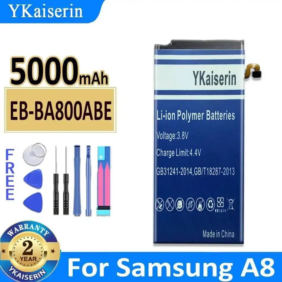 

Для Samsung Galaxy A8 A8000 A800F A800S A800YZ надежный аккумулятор для мобильного телефона EB-BA800ABE 5000 мАч