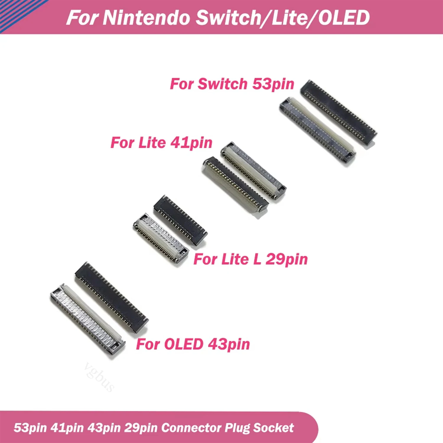 5/10 Stück Display FPC-Anschlussbuchse für Nintendo Switch Host-Bildschirmanschluss Reihenstecker für Lite OLED LCD-Schnittstellenanschluss ZIF 53-polig