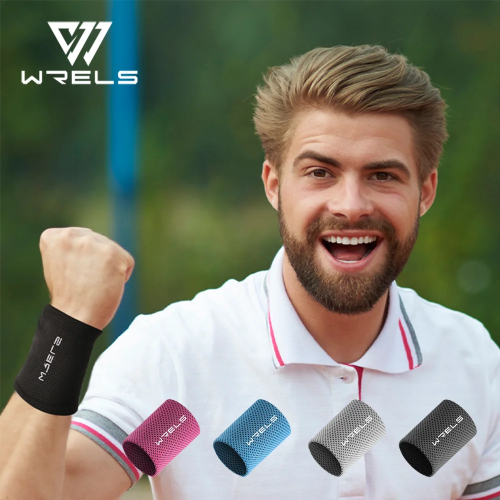 WRELS 1/2 PC Summer Cooling Wrist Sweatband Sport Wrist Brace Support Sweat Absorbing Wristband Gym Running Breathable Wristband