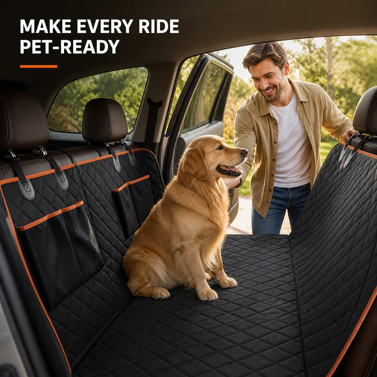 Waterproof Dog Car Seat Cover Heavy Duty 600D Oxford Pet Hammock for Back Seat Trucks SUVs Premium Quality 2026 view 5