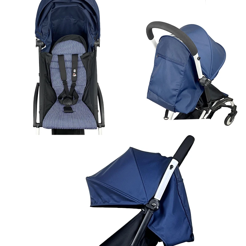 وسادة مقعد بغطاء لعربة الأطفال متوافقة مع مرتبة مقعد Babyzen yoyo مع جيب بسحاب خلفي لملحقات عربة الأطفال #6