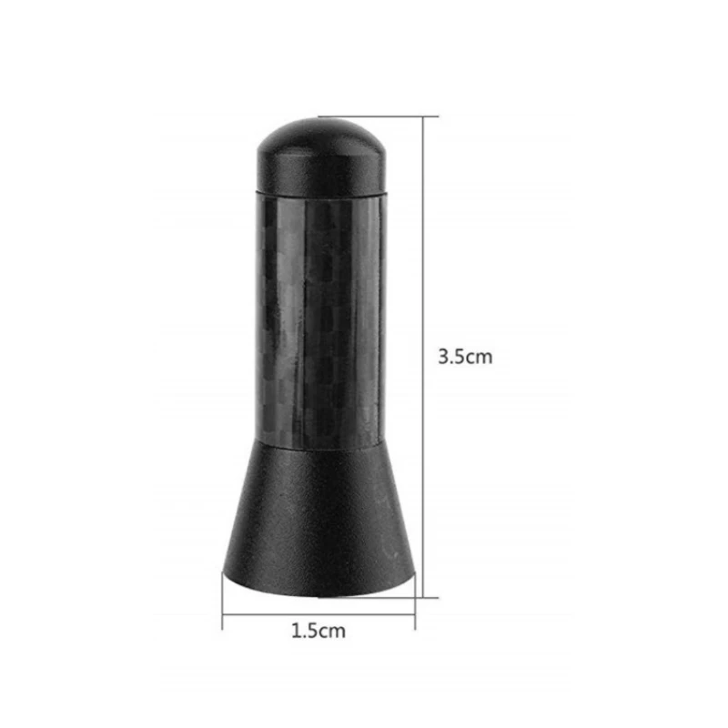 1PC 3.5cm Carbon Fibre Pattern Car Antenna Metal Short Stubby Mast Antenna Car Styling Roof Antenna Boost Signal Car Accessories