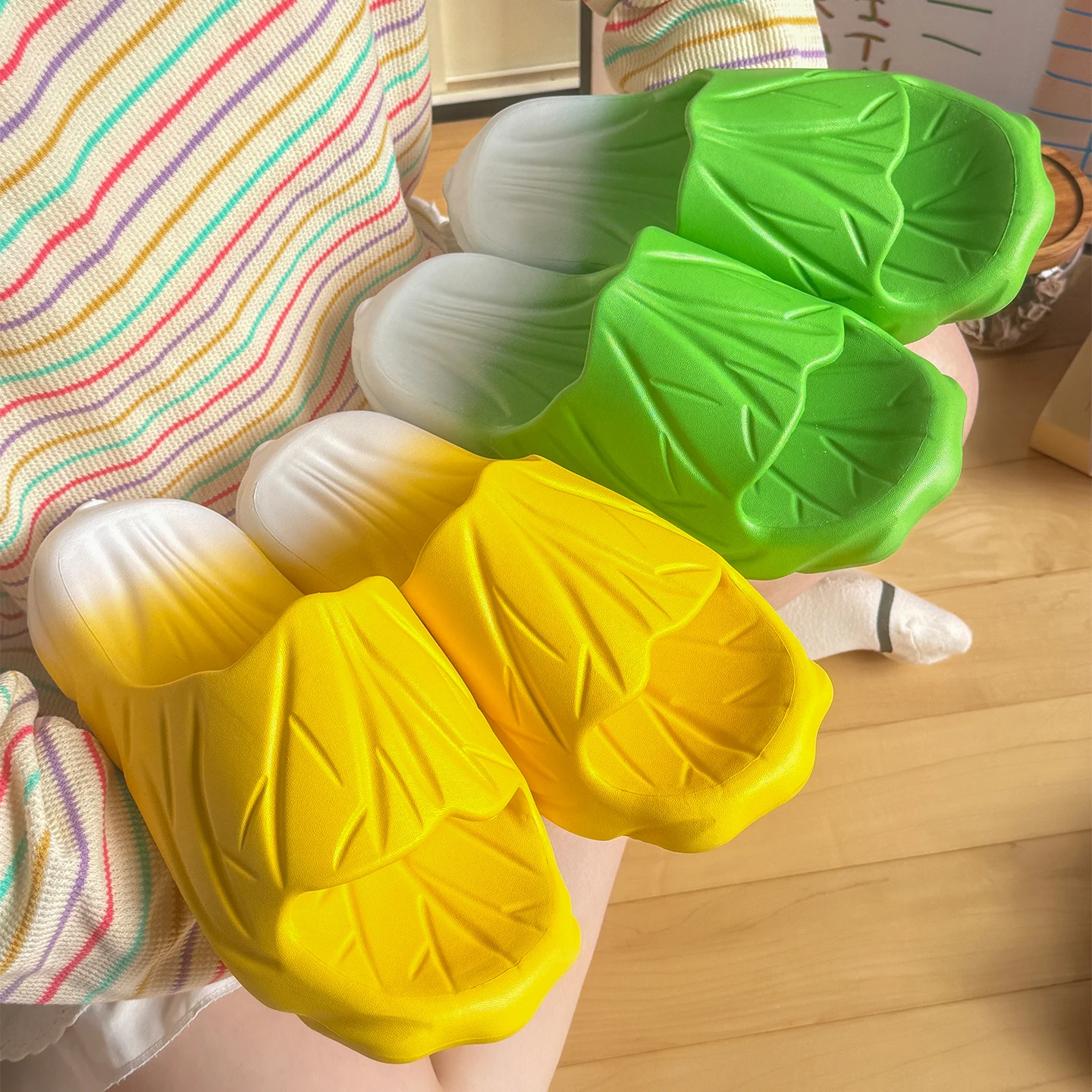 

Cute Vegetable Slippers Thick Soles Home Shoes EVA Non-slip Comfortable Couple Slippers Fashion Summer Outdoor Beach Sandals