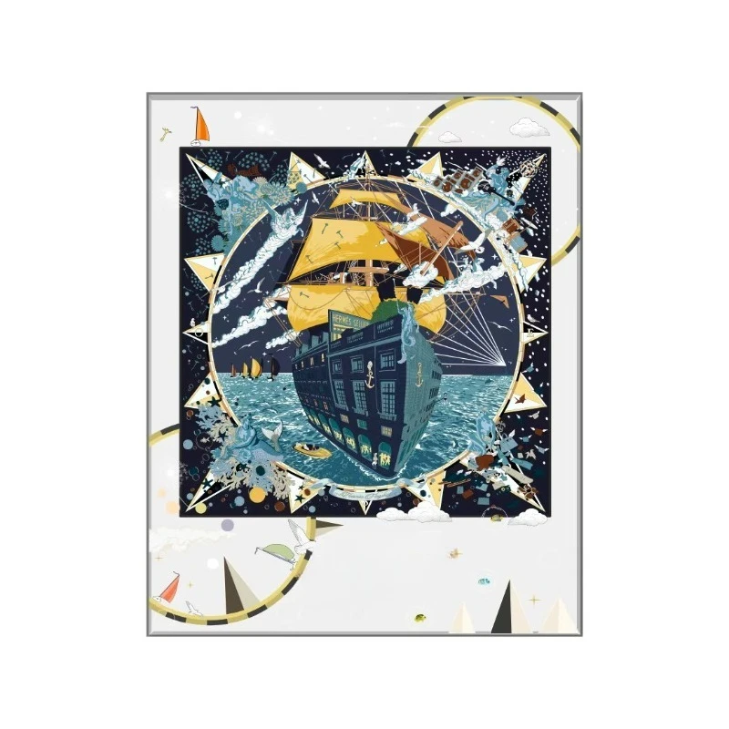 Modern simple light luxury acrylic silk scarf decoration painting entrance door corridor aisle villa high-end sense entrance