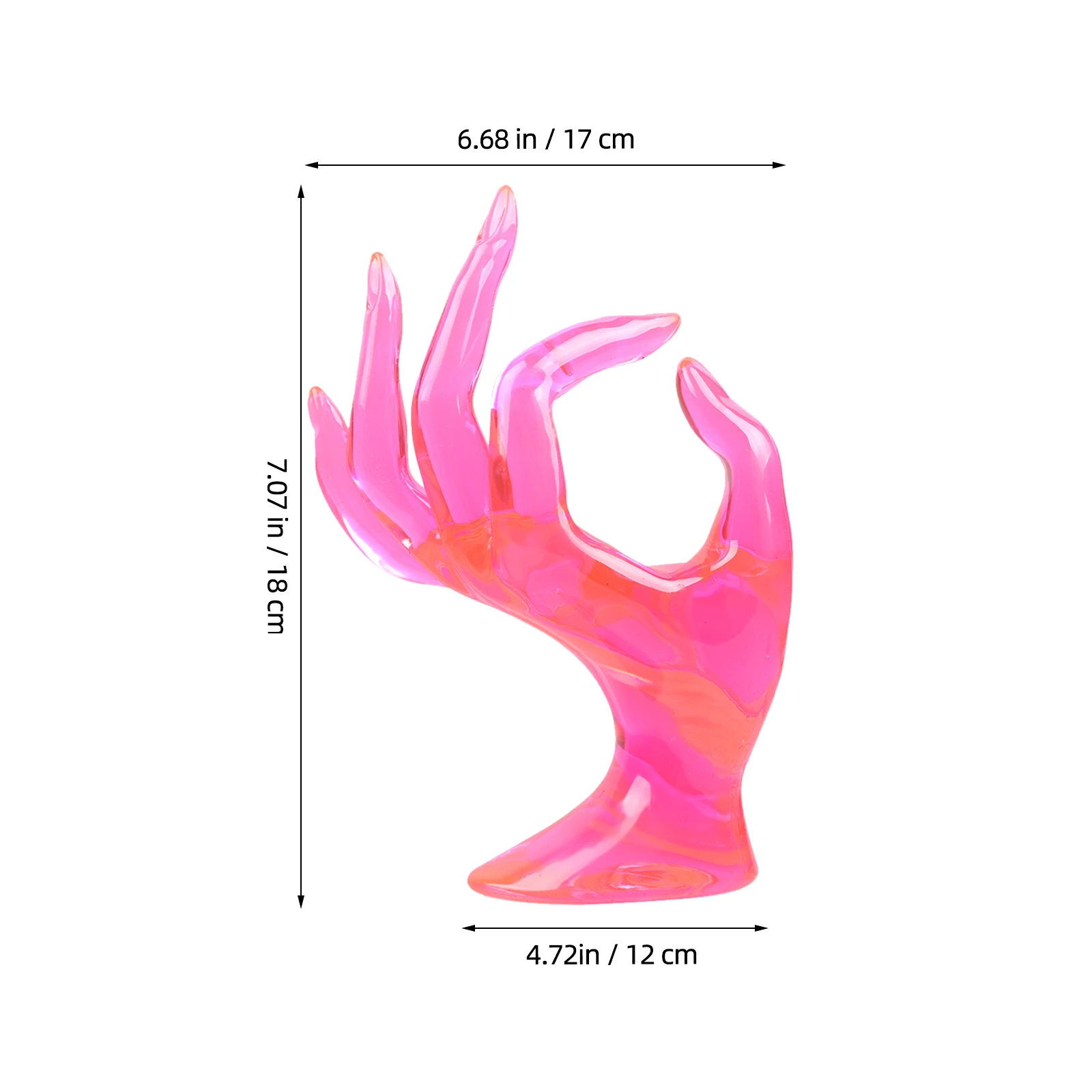 رف عارضة أزياء يدوية بتصميم فريد من نوعه، حامل عرض حلقي، لون مشرق، سطح أملس، منظم مجوهرات محمول، وردي