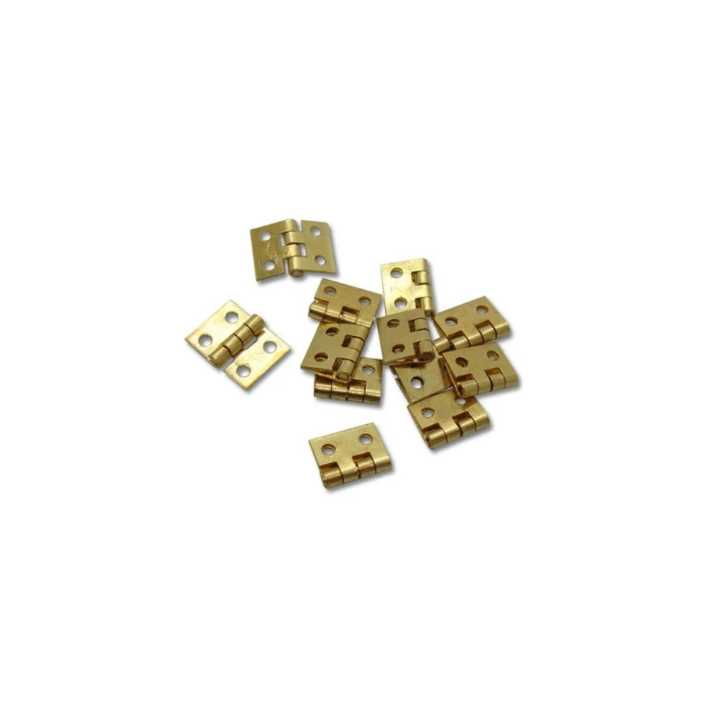10Pcs Miniature Micro Hinge Pure Copper Hinge Hardware Jewelry Box Brass 2-Fold Small Page 8*10mm