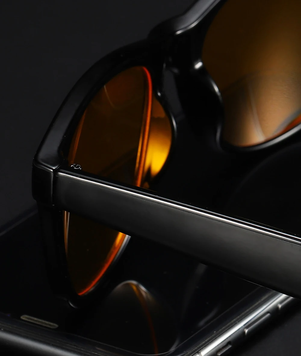 VIVIBEE Nachtsichtbrille mit Blaulichtfilter für Männer, Eckige Computerbrille, Gaming-Brille für Frauen, Orange Brillen – Detail 6