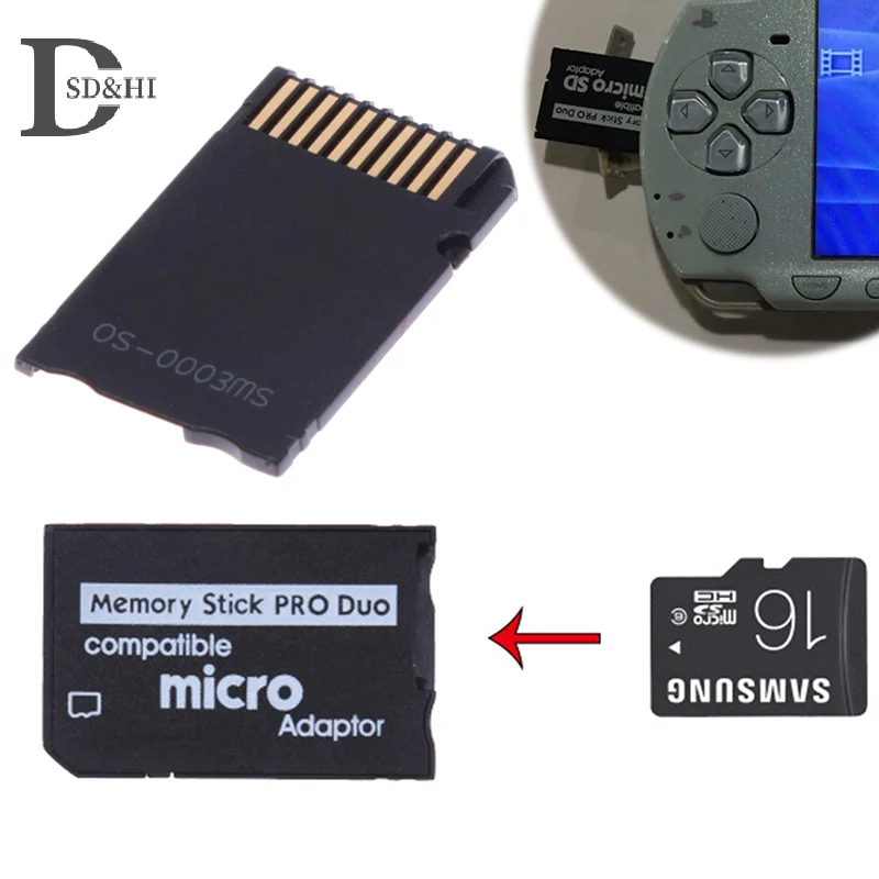 Micro SD SDHC TF к Memory Stick MS Pro Duo P-S-P Адаптер-конвертер карты Plug and Play Card Reader