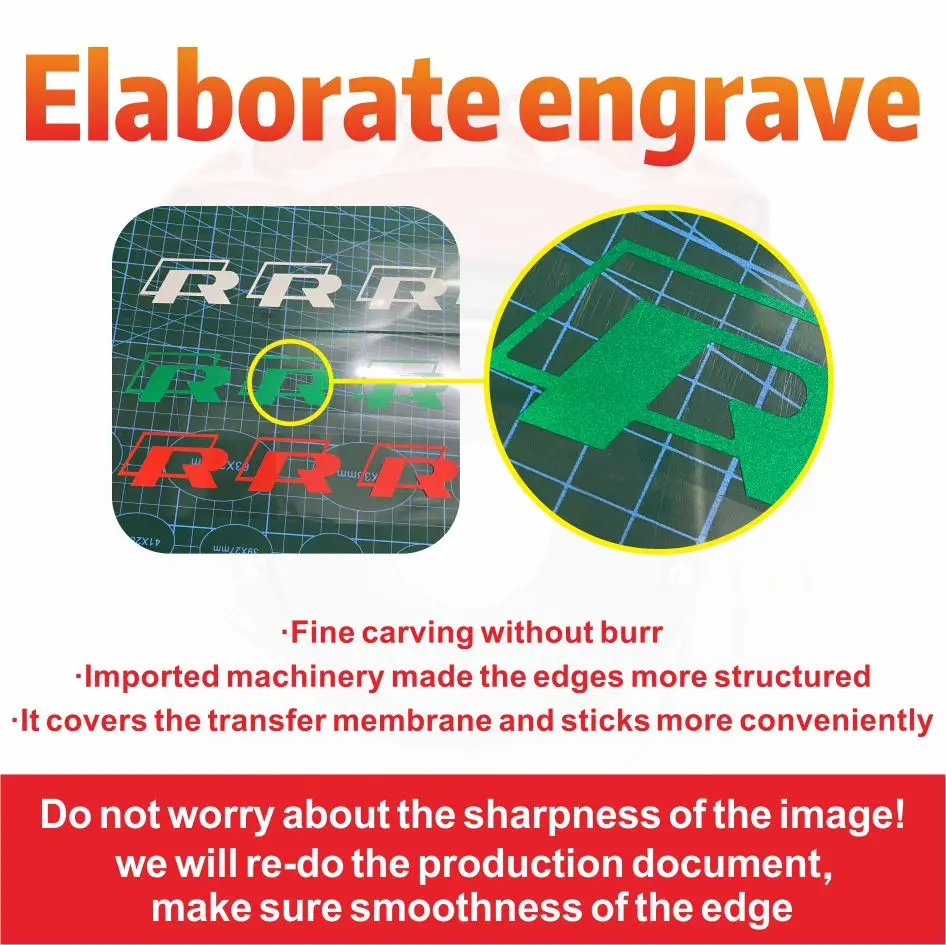 ملصقات ملصقات مخصصة لفرامل الفرجار ، ملصق علامة تجارية ، درجة حرارة عالية ، 3 أحجام ، 6 صائق