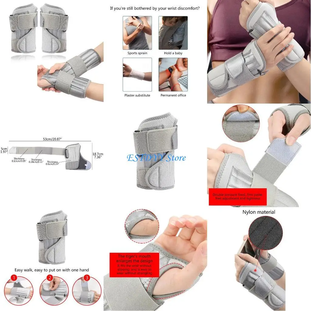 

G6DE Wrist Support Splint Brace, Adjustable Wrist Strap Carpal Tunnel Compression Splint Wrist Brace Provides Wrist Support