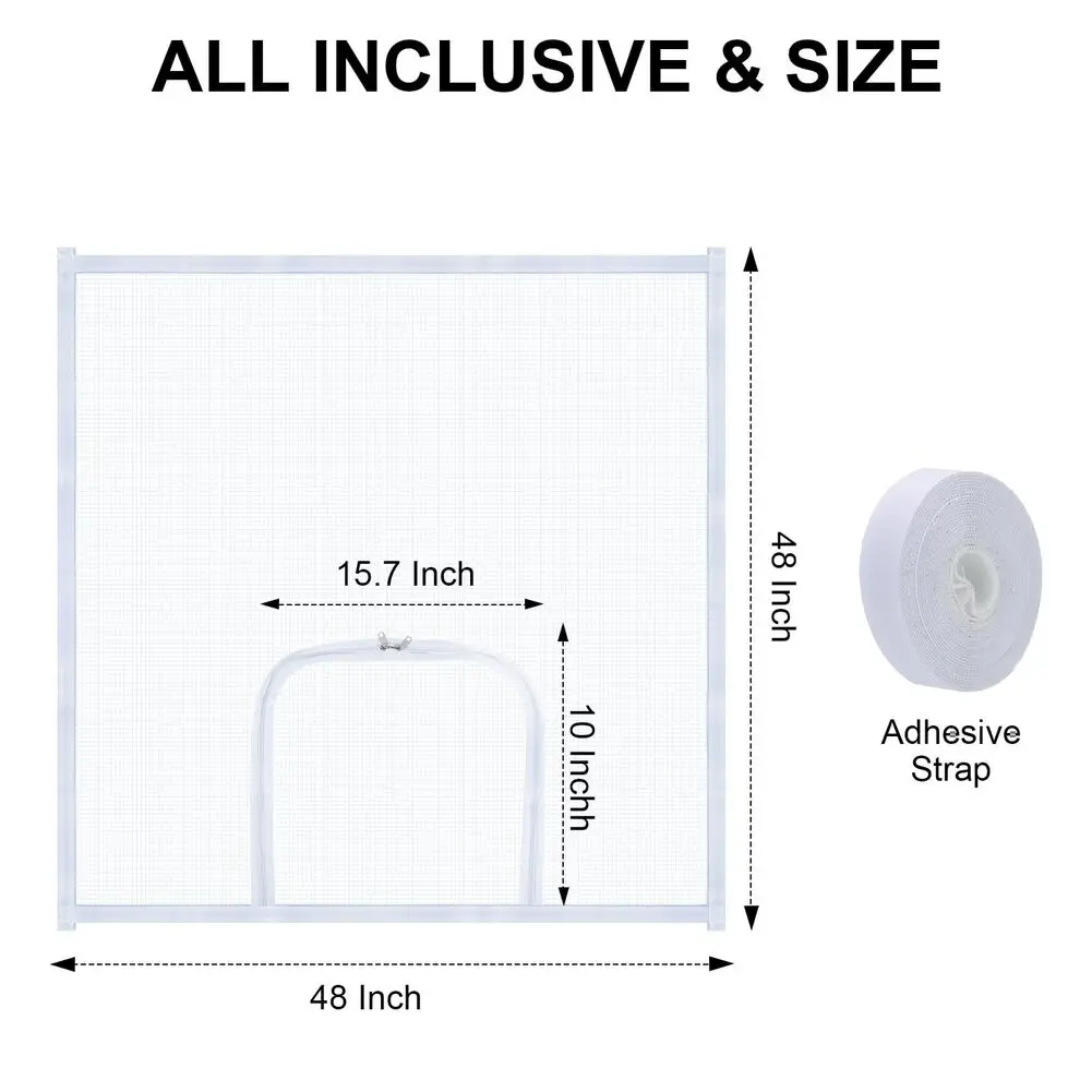 1pc Adjustable Window Screen Replacement Kit With Zipper Opening Simple Installation Household Supplies