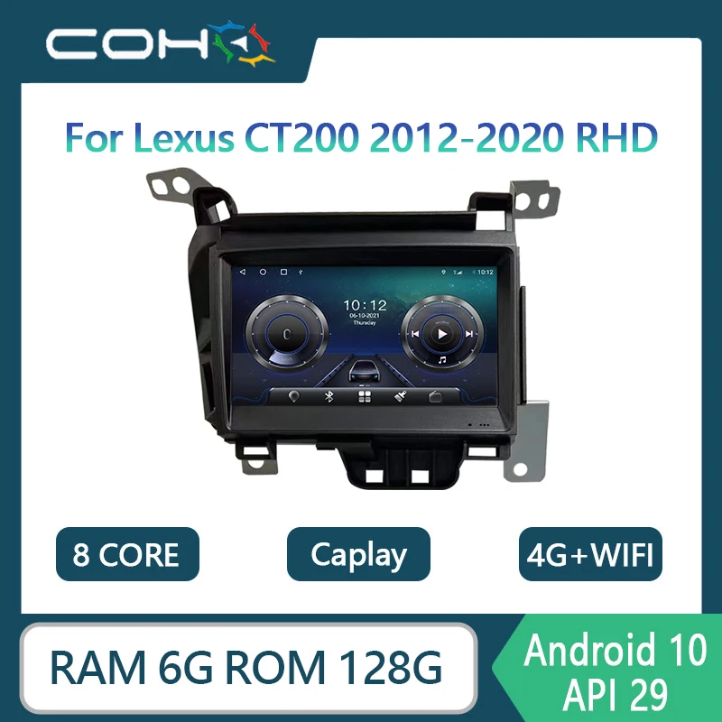 For Lexus CT200 RHD For Lexus CT200 2012-2020 7 inch7 inch Android 10.0 Octa Core 6+128G Car Central Multimidia Gps Navigation