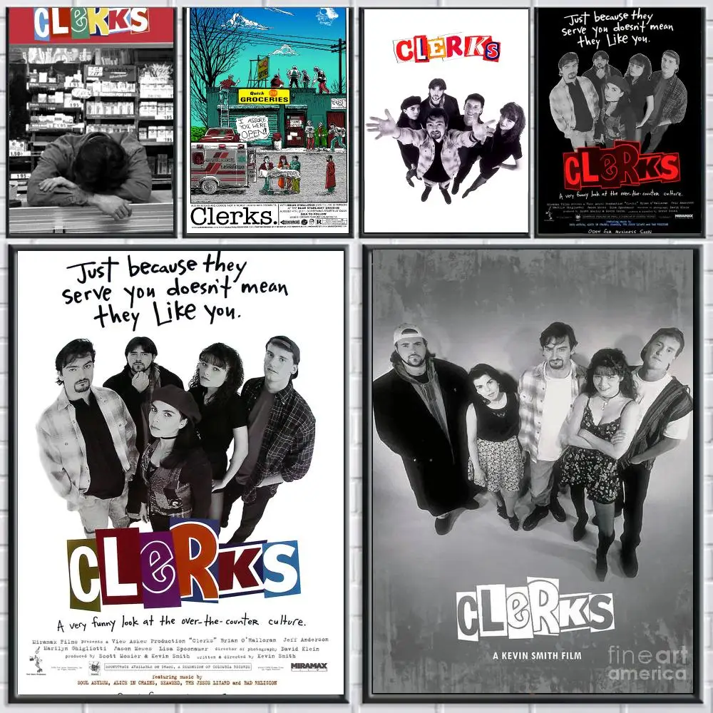 classic movie C-Clerks-S Poster Peel and Stick Wall Art for Cafe Office Bar and Home Decoration