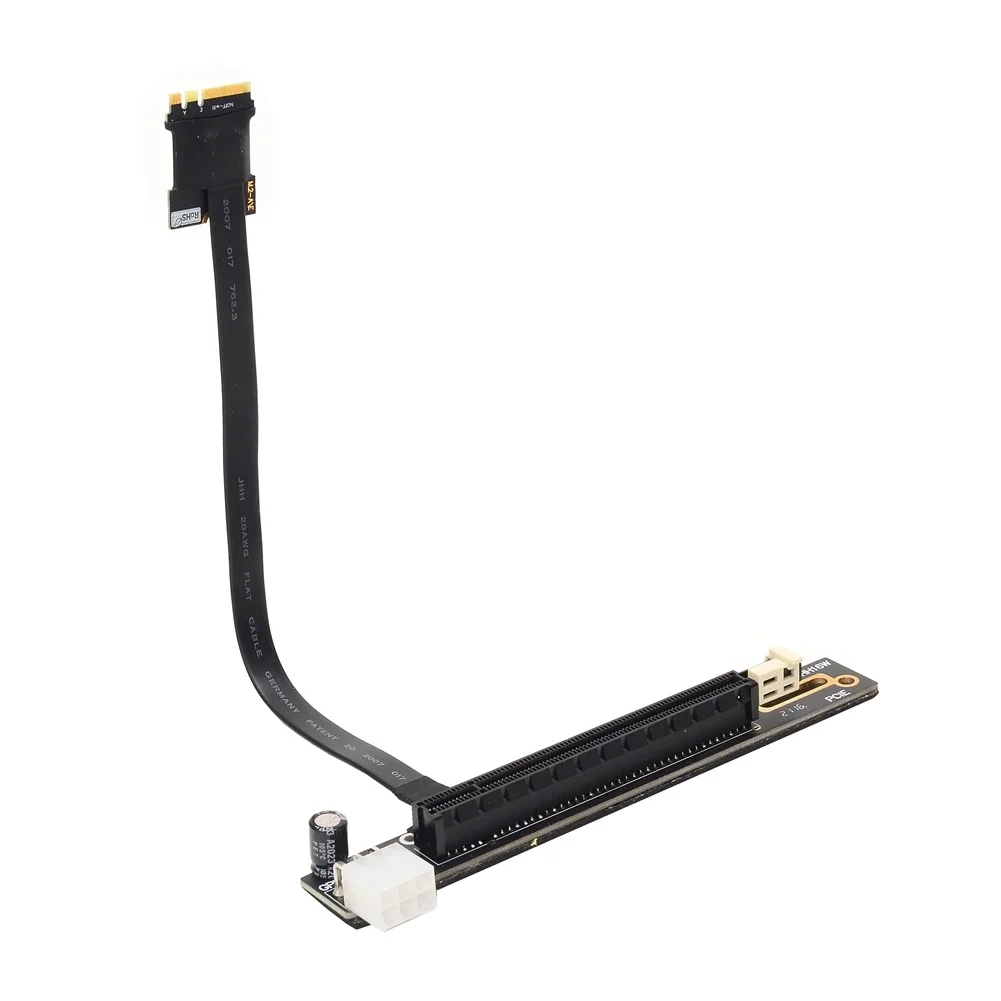 Graphics Extension Cable M.2 WiFi To x16 PCI-E M2 A.E Key NGFF To PCI-E 3.0 16x Network Card Riser Adapter Cable With 6Pin Power