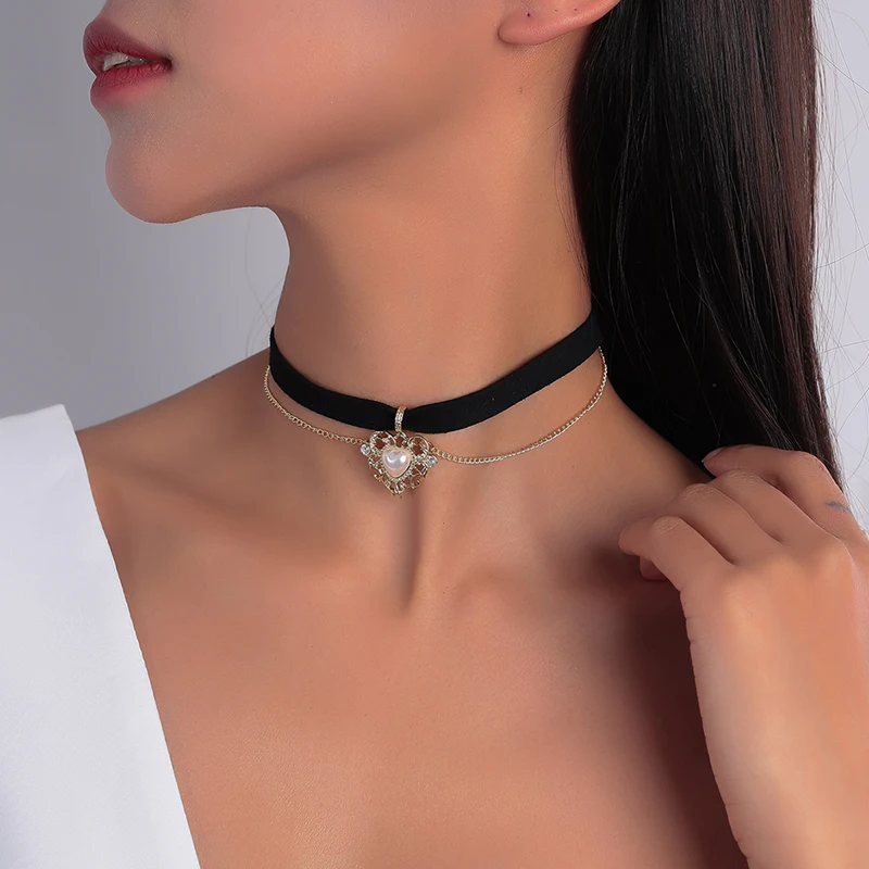 Aihua Heißer Verkauf Nettes Mädchen Schwarz Samt Spitze Schmetterling Blume Choker Halskette Sexy Loli JK Student Schlüsselbein Hals Kette Schmuck – Detail 29