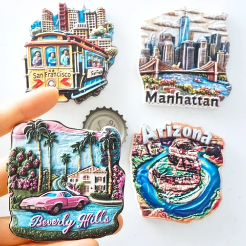 1pc, America view Fridge Magnets, America Travel Fridge Magnets, Manhattan Travel Fridge Magnets, Arizona View Fridge Magnets, S