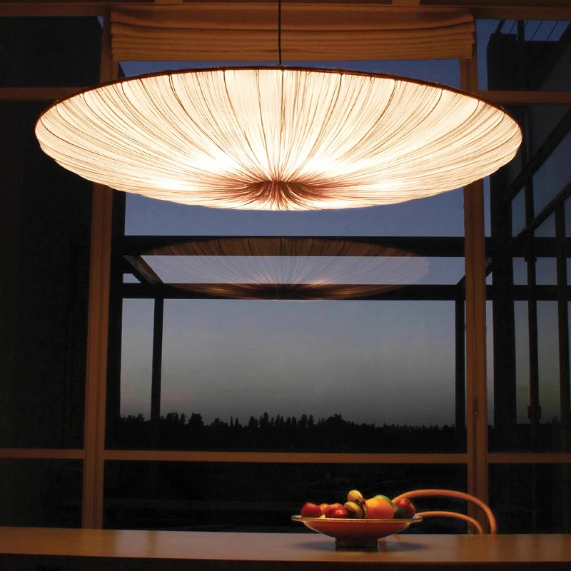 

Japanese Wabi Sabi Retro Cloth Led Pendant Light Living Dining Room Decor E27 Chandeliers Lighting Bedroom Lustre Hanging Lamps