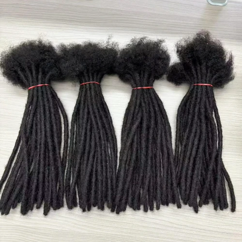 Extensiones de rastas de cabello humano Real de 8 pulgadas para hombre/mujer, extensiones Loc permanentes de 0,6 cm de ancho, rastas brasileñas de 10 hebras