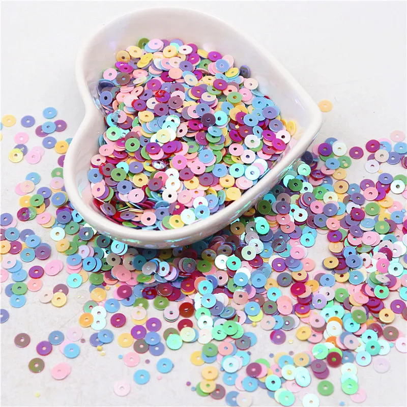 Glitter Sequins 3mm 4mm 5mm 6mm Paillettes Flat Round Loose Sequin for Sewing Wedding Craft Garments Scrapbooking Accessories