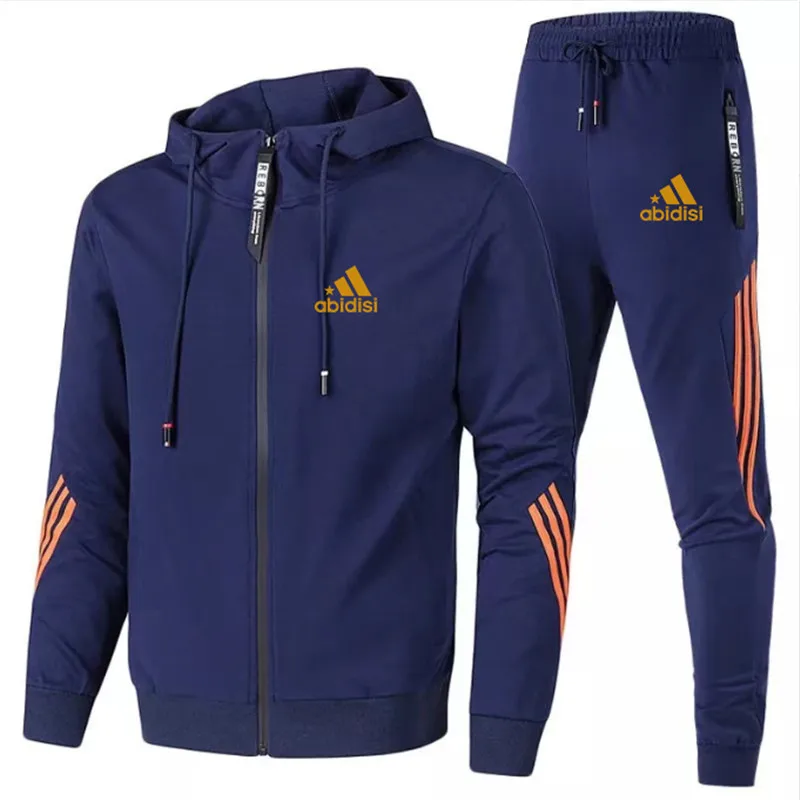 2024 Frühling und Herbst Herren Sporta nzug dünne Kapuze Pullover Casual Running Sportswear zweiteilige se Männer Kleidung Trainings anzug Männer