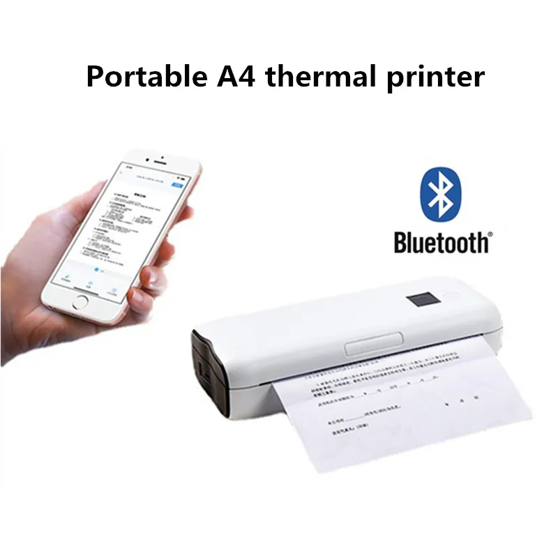 

ZJ-A4BT Mobile Office Home Student Homework Wireless Bluetooth Portable Mini A4 Thermal Printer Suitable For Android IOS