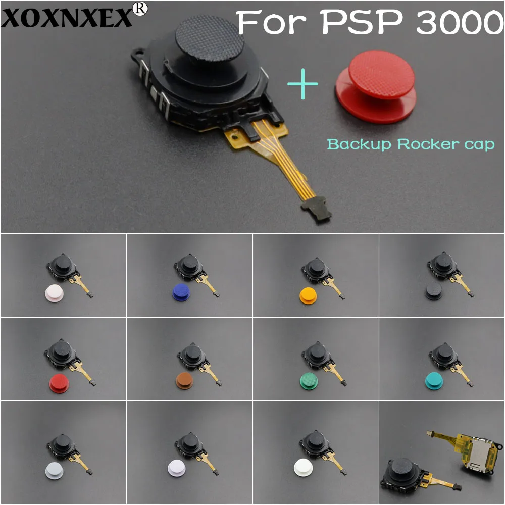 1Set Black 3D Analog Joystick Button Sensor Module + Backup Rocker Cap For PSP 3000 Console Repair Replacement Parts