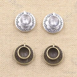 8pcs Charms A Cup Of Coffee Tea 14x14x7mm Antique Pendant fit,Vintage Tibetan Bronze Silver color,DIY For Handmade Jewelry