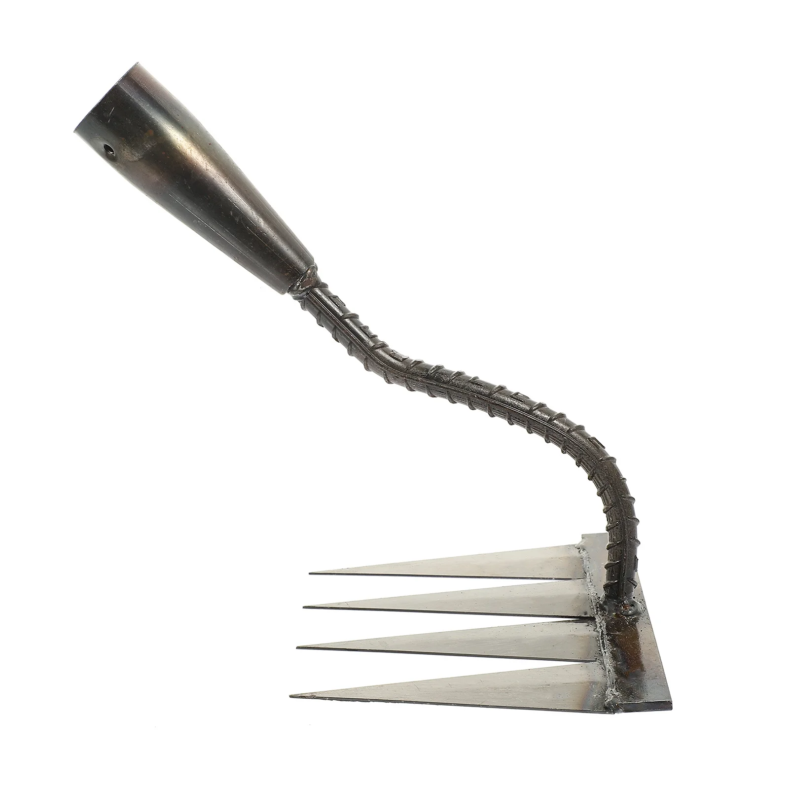 

Multi-Functional Steel Garden Rake Heavy Duty Hand Rake for Soil Loosening Weeding Cultivation and Garden Debris