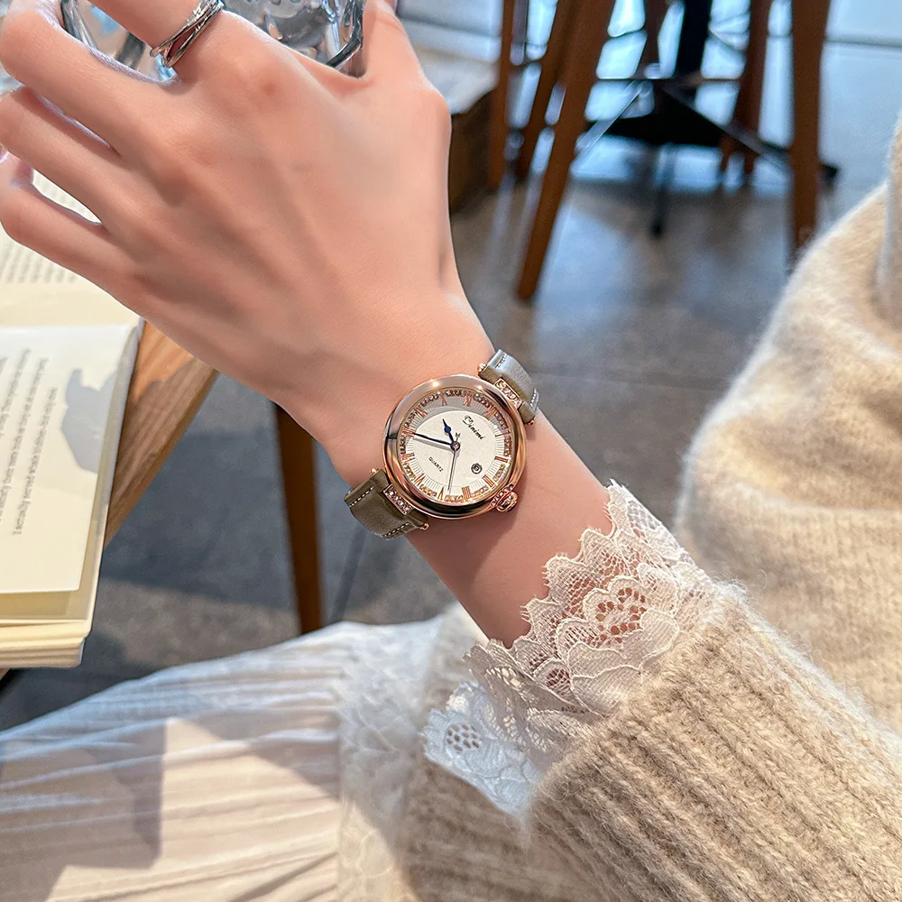 

Elegant women's wristwatch new spring style fashionable and elegant women's watch versatile and stylish with a retro steel strap