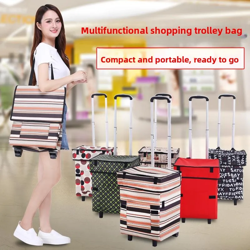 portable-shopping-cart-hand-pulling-stainless-steel-aluminum-alloy-buy-vegetable-car-retractable-handle-storage-convenient