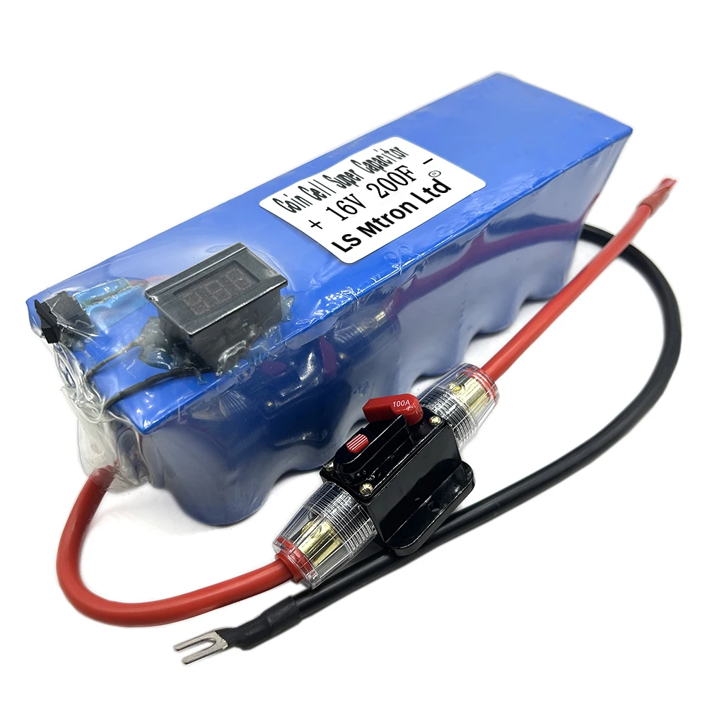 

16V200F com voltímetro LS Mtron Ltd Módulo retificador automotivo 2.7V600F Banco paralelo Grande capacidade Melhora a potência