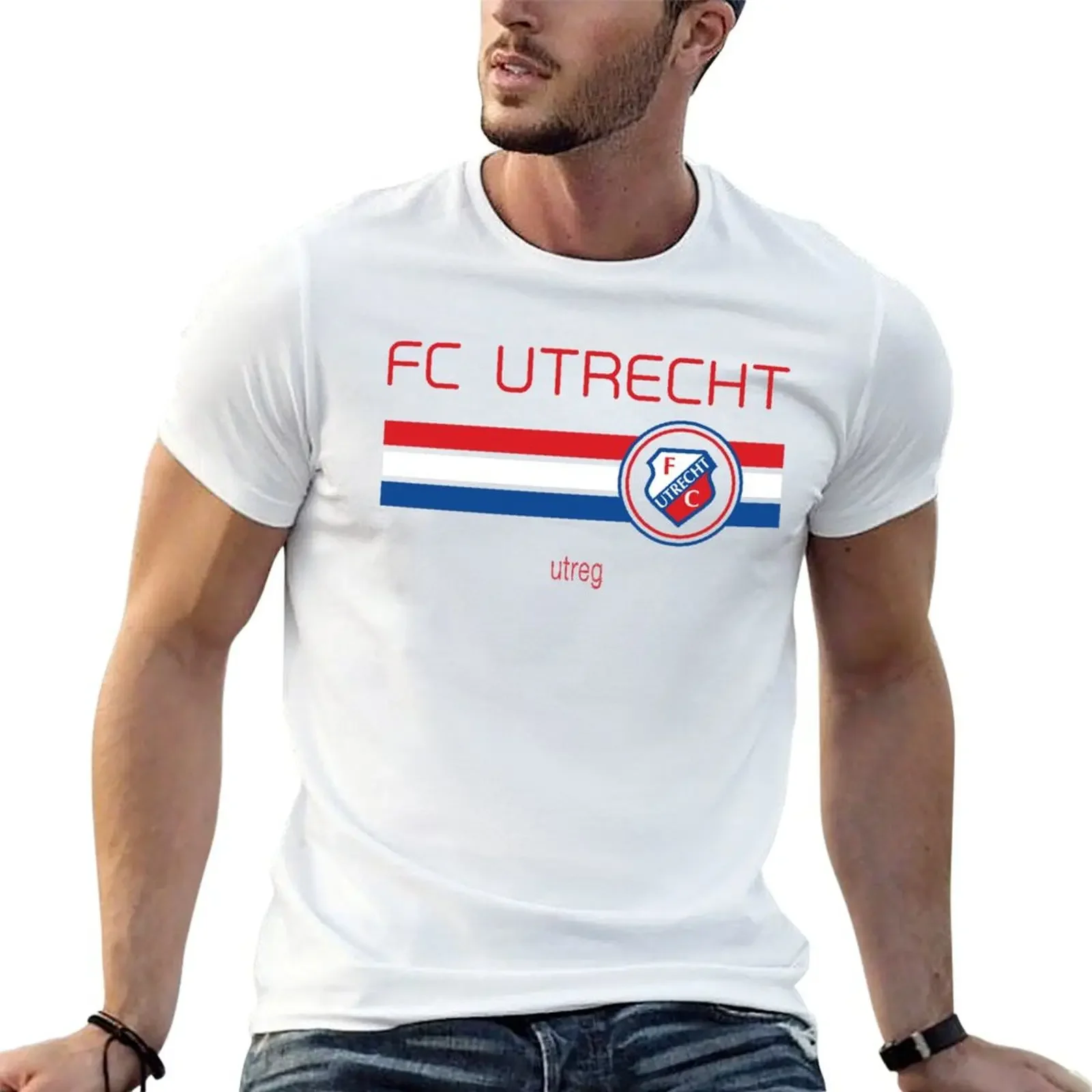 Eredivisie - FC Utrecht (Away White) T-Shirt Anime Kleidung Kurzarm T-Shirt New Edition Anime Shirts Männer