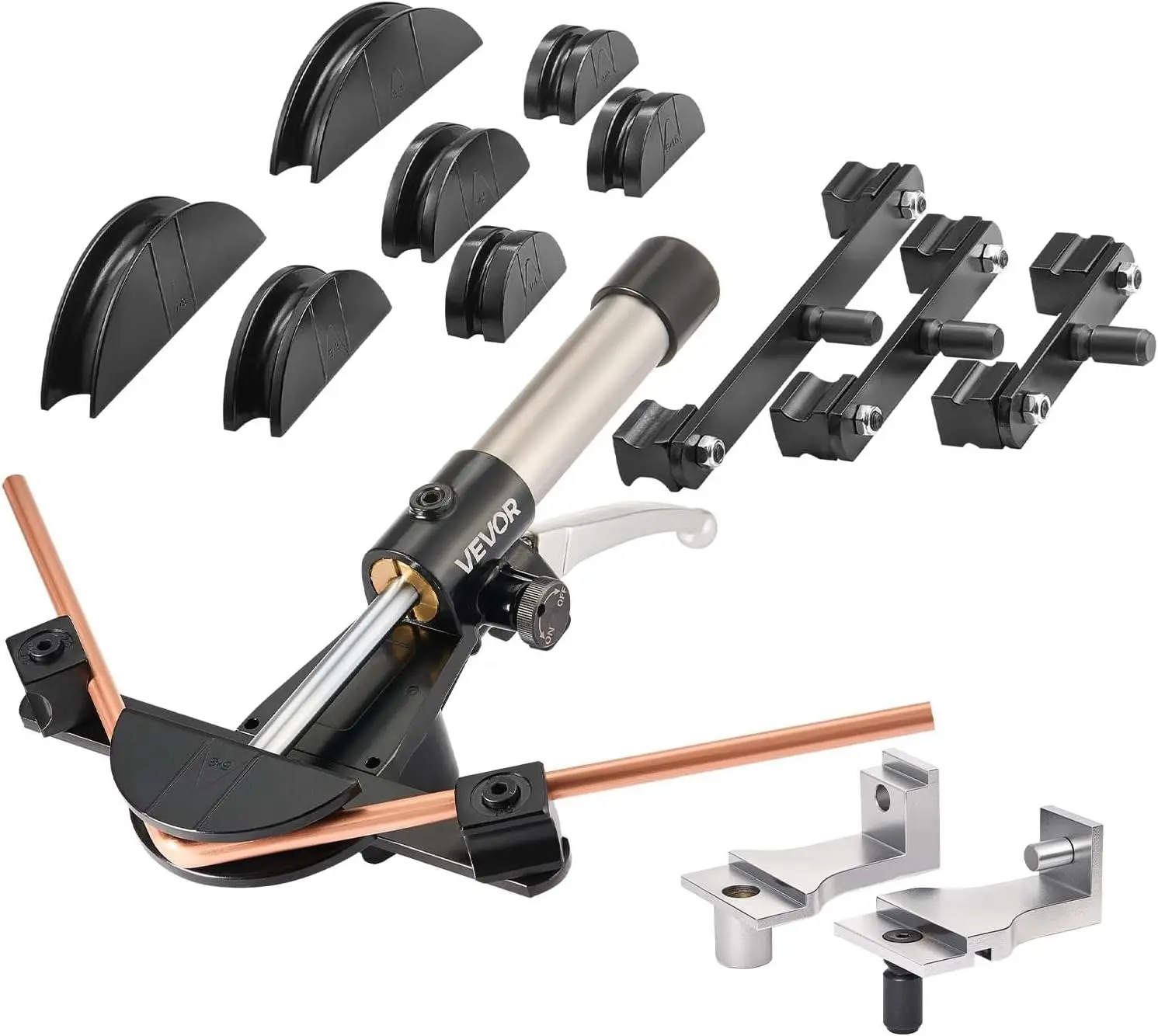 Hydraulic Tubing Bender Kit, 1/4 to 7/8 Inch, Copper Tube Pipe Bender, Forward/Reverse HVAC Bending Tool Set, with 7 Aluminium A