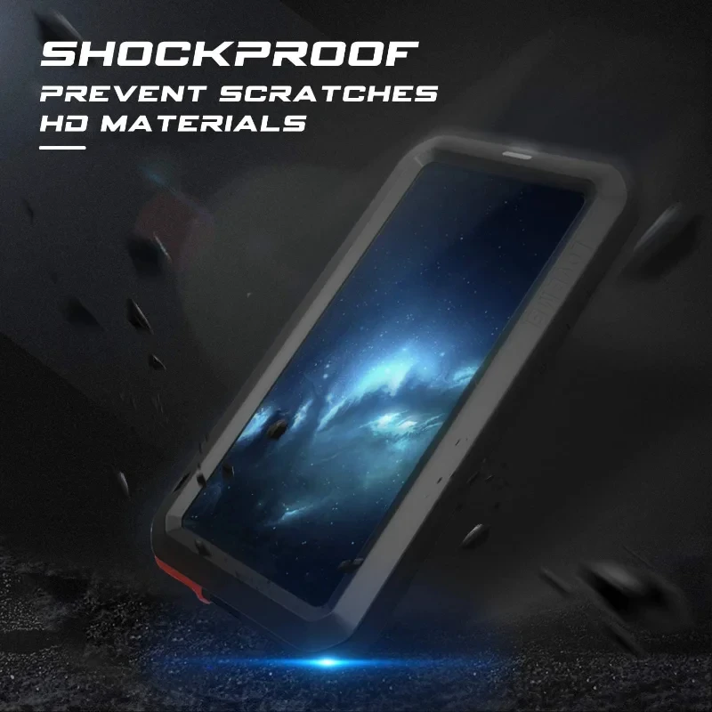 Funda de armadura de Metal LOVE MEI para Huawei P20 P30 P40 P50 Pro Lite Mate 30 40 cubierta de protección resistente al agua antigolpes y a prueba de suciedad