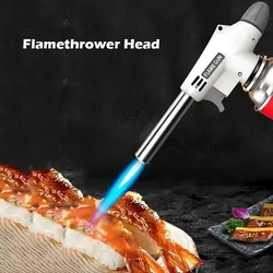 BBQ Flame Butane Lighter Adjustable Gas Lighters Ignition Head with Reverse Use Kitchen Jet Blow Torch Lighter for outdoor