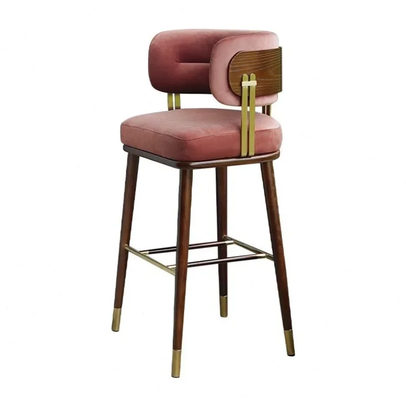 Wabi Stillwind solid wood chair, home high chair, backrest island dining  chair,  stool, front desk high stool