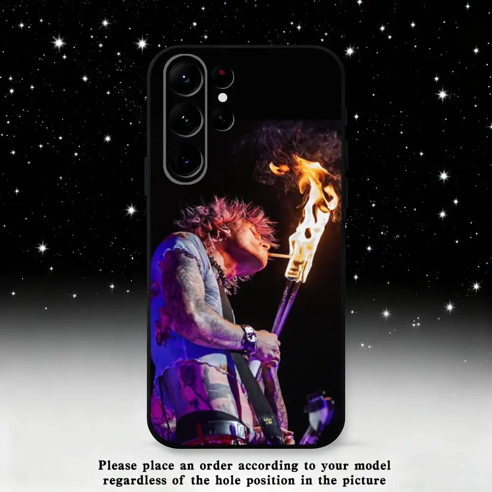 เคสโทรศัพท์ MGK M-Machine-G-Gun K-Kelly สำหรับ Samsung S25, S24 Ultra, S20, S30 plus, S22 plus, S23, S30 Ultra 5G ซิลิโคนสีดำ