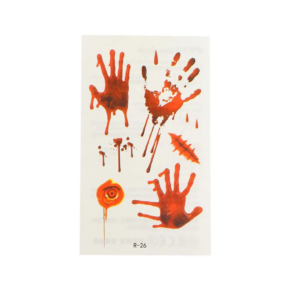 

Wound Nail Tips Makeup Props For Masquerade Waterproof Temporary Tattoos Stickers Water Transfer Slider Horror Scars Halloween