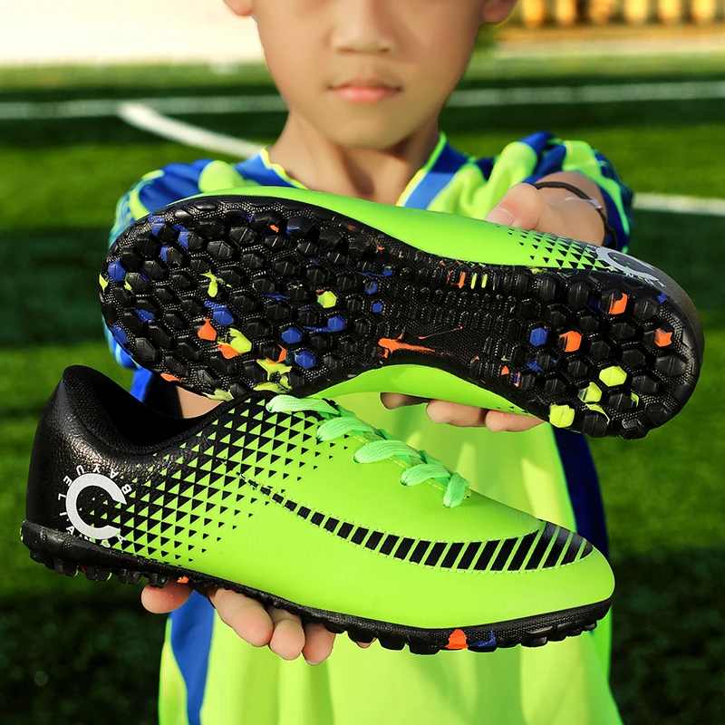 Childrens Football Shoes for Boy Turf Training Outdoor Sports Fast Soccer Tenis Pro Original Society Football Boot for Kids