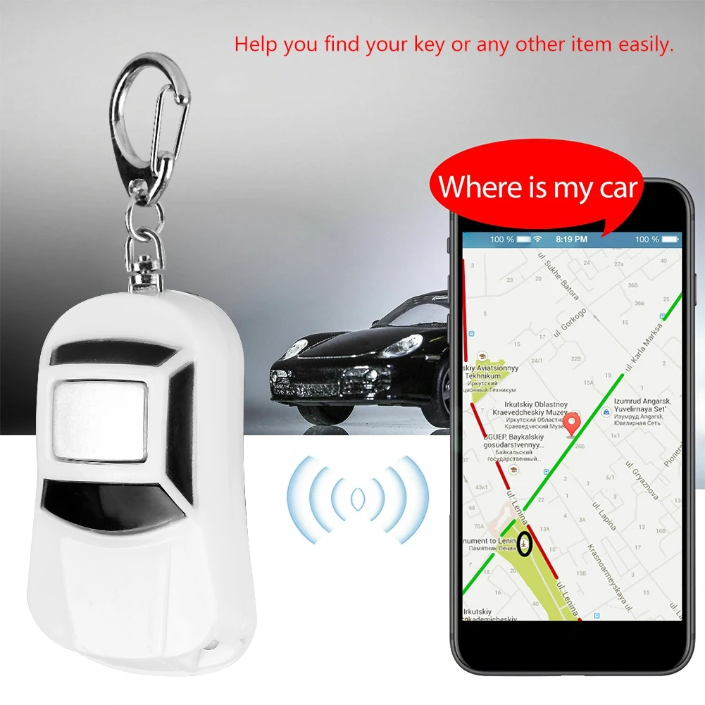 Key Find Locator Key Locator Key Finder Car Shape LED Anti Lost Key Finder Find Locator Keychain Whistle Beep Sound Control