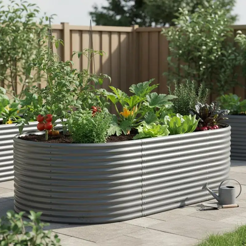 Potager surélevé, 210x141x66 cm. Fabriqué avec des matériaux robustes et durables, idéal pour la culture de fleurs, de verdure et de légumes.
