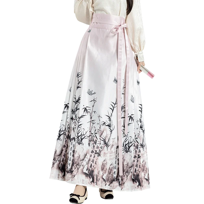 

2024 Vintage Chinese Style One-piece Skirt Hanfu Covered Crotch Pleated Summer Goth Clothes Long Skirts Y2K Women