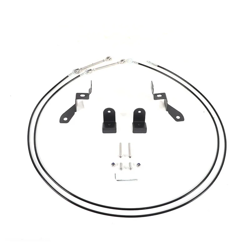 For Ford Ranger T9 23-25 Carbon Steel Black Car Through Jungle Protect Hood Latch Catch Lock Obstacle Eliminate Rope Accessories