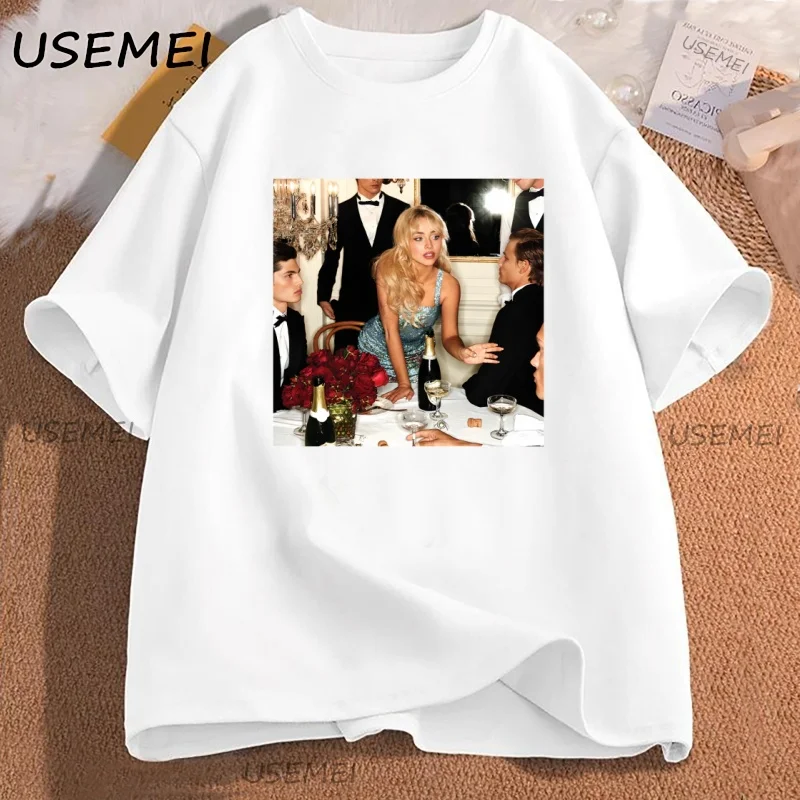 

Sabrina Carpenter T-shirt for Women Men Casual Cotton Harajuku Style Women's Round Neck T-shirt Graphic T Shirts Y2K Tops