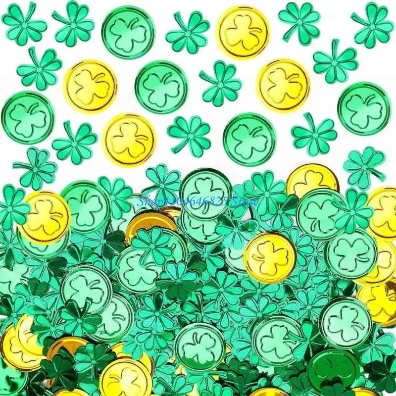 

PVC Green Clovers Confetti Perfect for Holiday Decors in Parties and Gatherings