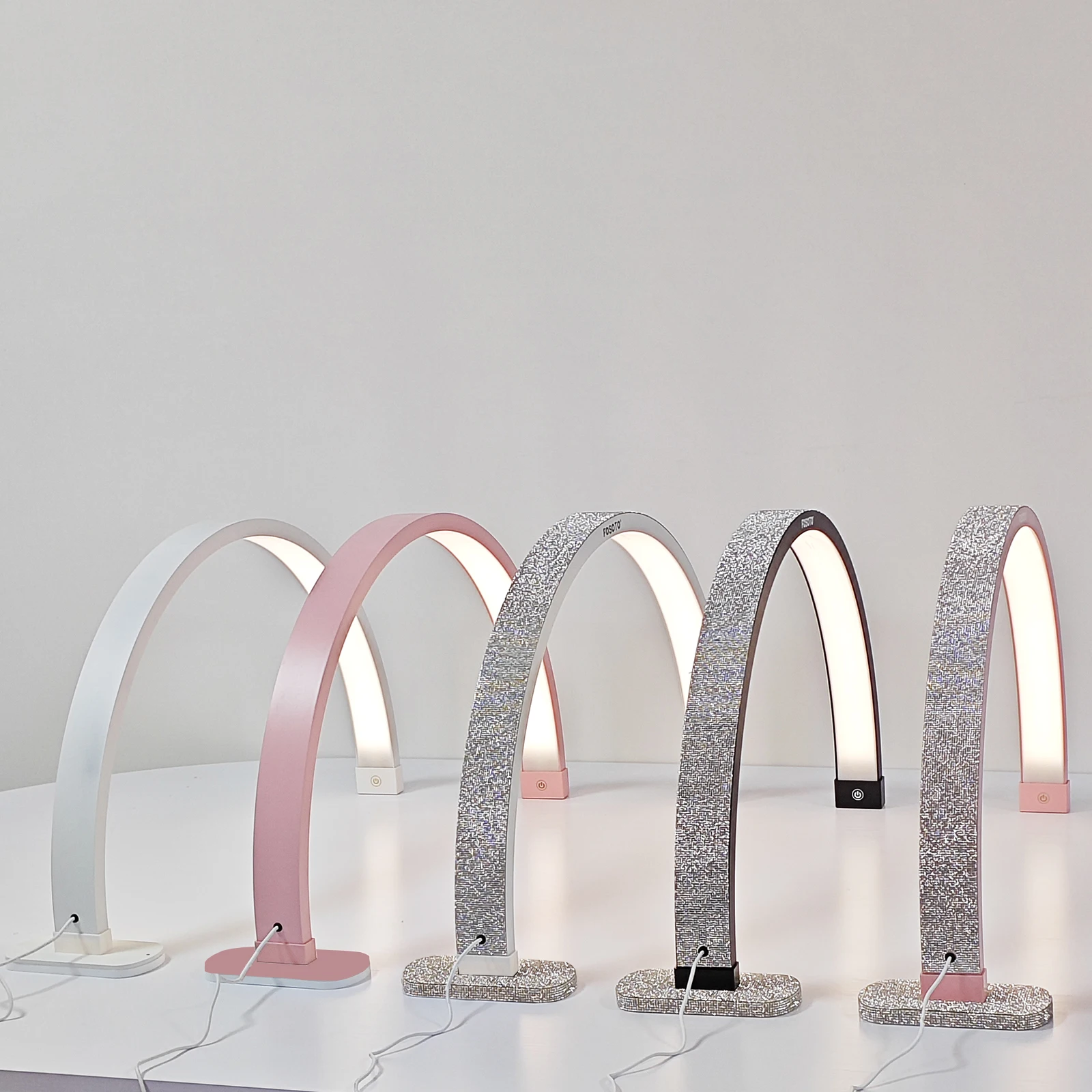 Fosoto Overseas Warehouse U-shaped LED desk Nail lamp semi monthly lighting fixture tricolor dimming beauty nail Fill light