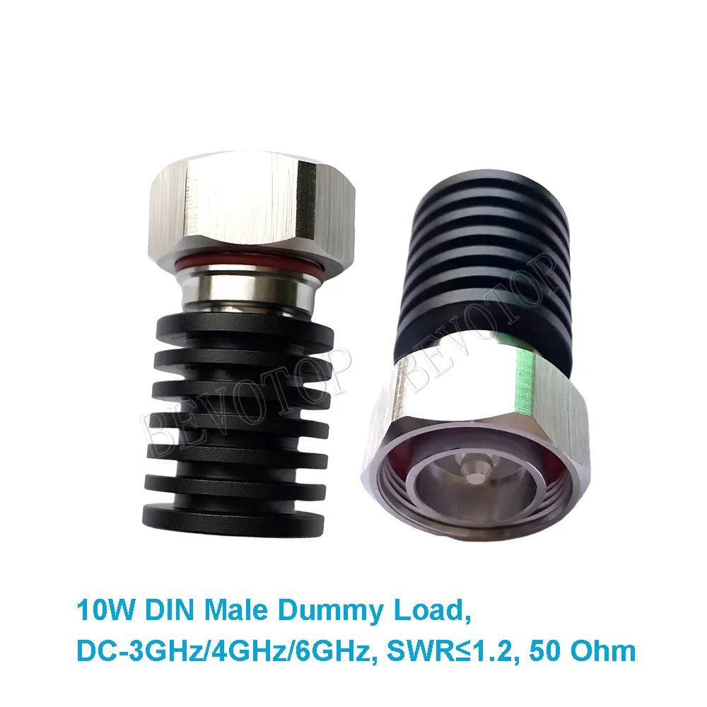10W 3Ghz/4Ghz/6Ghz L29 DIN Male Plug RF Coaxial Termination Dummy Load 50 Ohm Connector Socket Brass Straight Coaxial RF Adapter